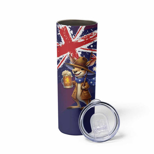 Australia Day Kangaroo Flag Skinny Tumbler Aussie Aussie Aussie Oi Oi Oi - Aussie Hoodie