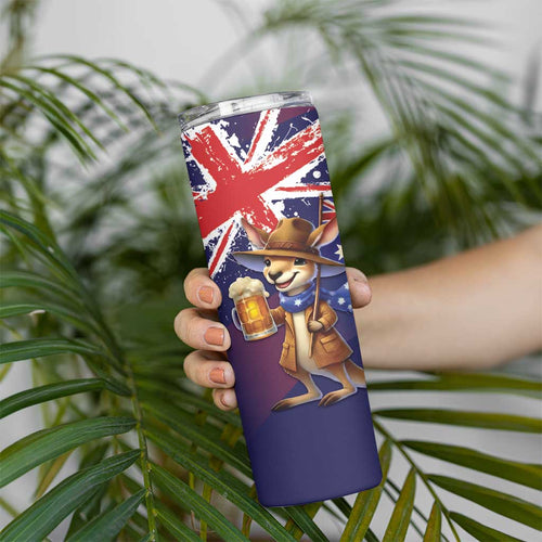Australia Day Kangaroo Flag Skinny Tumbler Aussie Aussie Aussie Oi Oi Oi - Aussie Hoodie