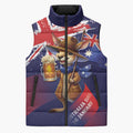 Australia Day Kangaroo Flag Sleeveless Puffer Jacket Aussie Aussie Aussie Oi Oi Oi - Aussie Hoodie
