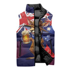 Australia Day Kangaroo Flag Sleeveless Puffer Jacket Aussie Aussie Aussie Oi Oi Oi - Aussie Hoodie