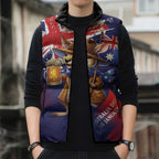 Australia Day Kangaroo Flag Sleeveless Puffer Jacket Aussie Aussie Aussie Oi Oi Oi - Aussie Hoodie