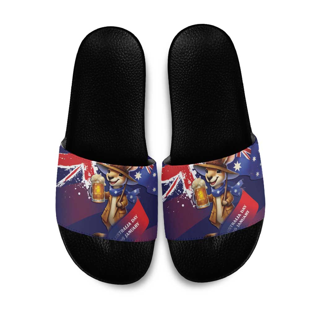 Australia Day Kangaroo Flag Slide Sandals Aussie Aussie Aussie Oi Oi Oi - Aussie Hoodie