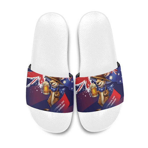 Australia Day Kangaroo Flag Slide Sandals Aussie Aussie Aussie Oi Oi Oi - Aussie Hoodie
