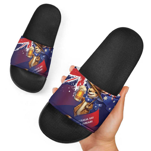 Australia Day Kangaroo Flag Slide Sandals Aussie Aussie Aussie Oi Oi Oi - Aussie Hoodie