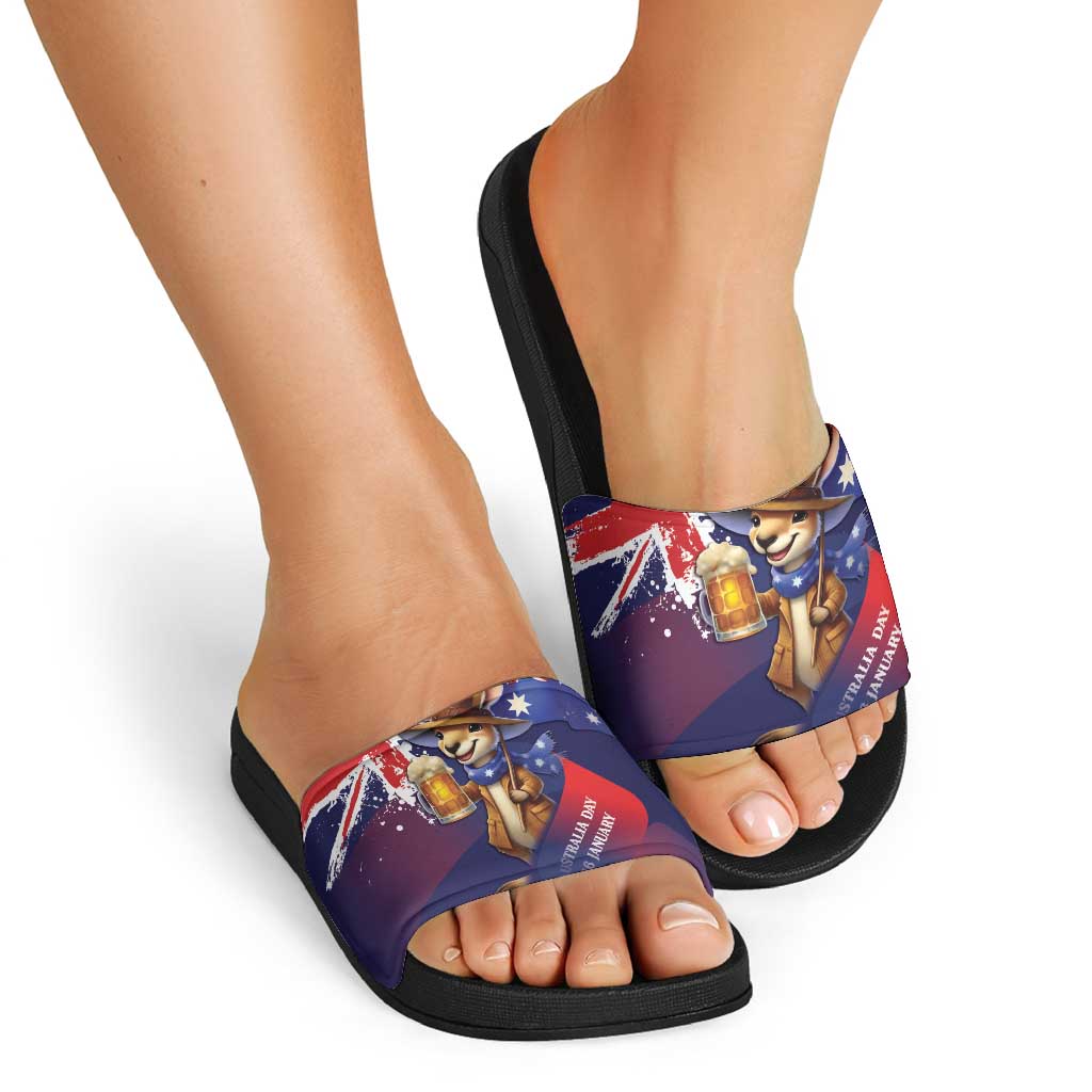 Australia Day Kangaroo Flag Slide Sandals Aussie Aussie Aussie Oi Oi Oi - Aussie Hoodie