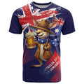 Australia Day Kangaroo Flag T Shirt Aussie Aussie Aussie Oi Oi Oi - Aussie Hoodie