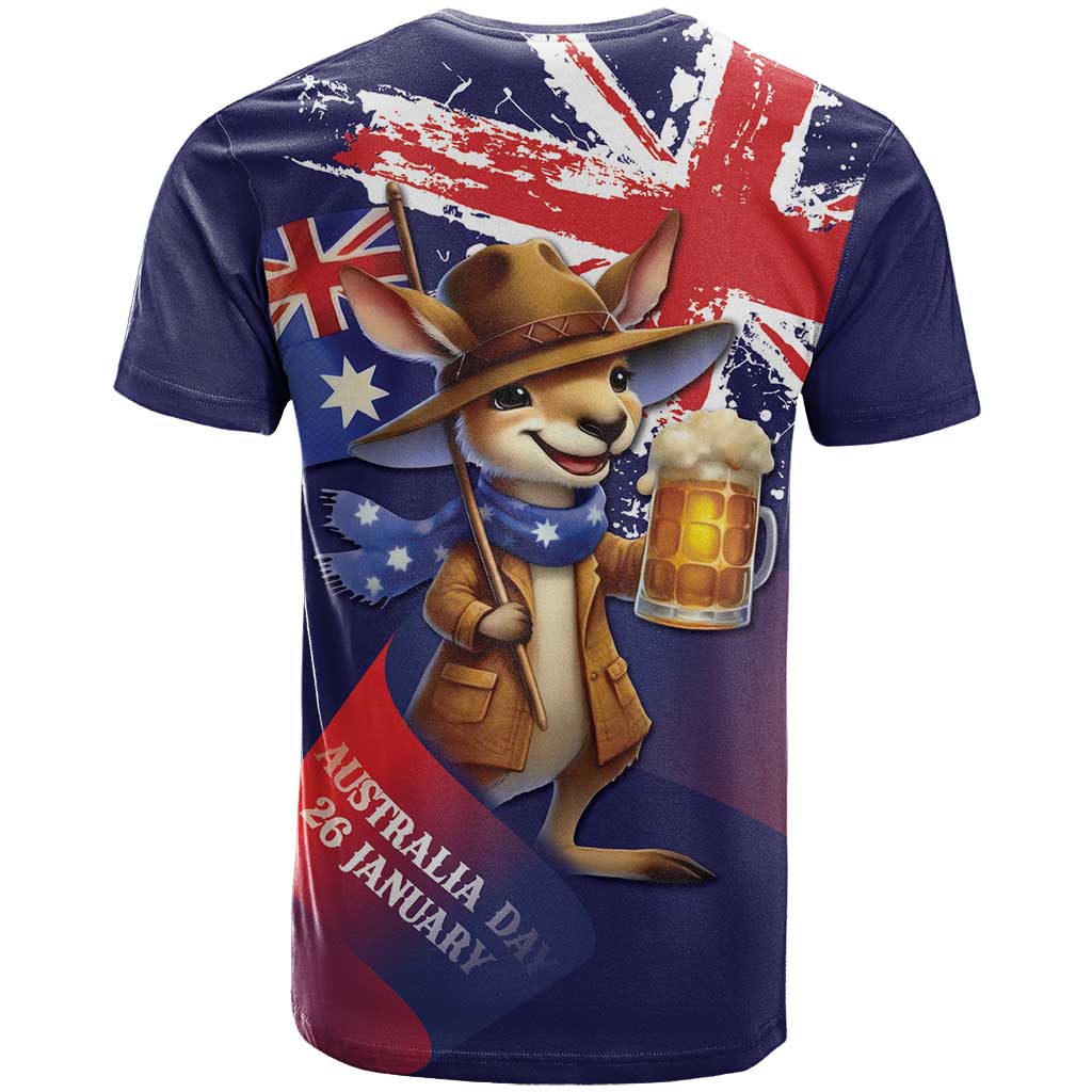 Australia Day Kangaroo Flag T Shirt Aussie Aussie Aussie Oi Oi Oi - Aussie Hoodie
