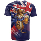 Australia Day Kangaroo Flag T Shirt Aussie Aussie Aussie Oi Oi Oi - Aussie Hoodie