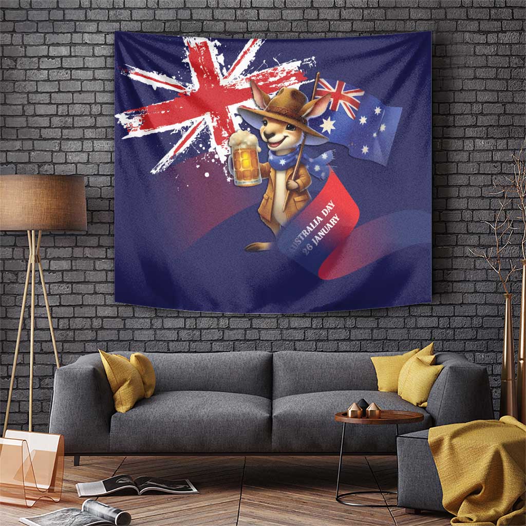 Australia Day Kangaroo Flag Tapestry Aussie Aussie Aussie Oi Oi Oi - Aussie Hoodie