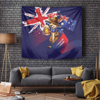 Australia Day Kangaroo Flag Tapestry Aussie Aussie Aussie Oi Oi Oi - Aussie Hoodie