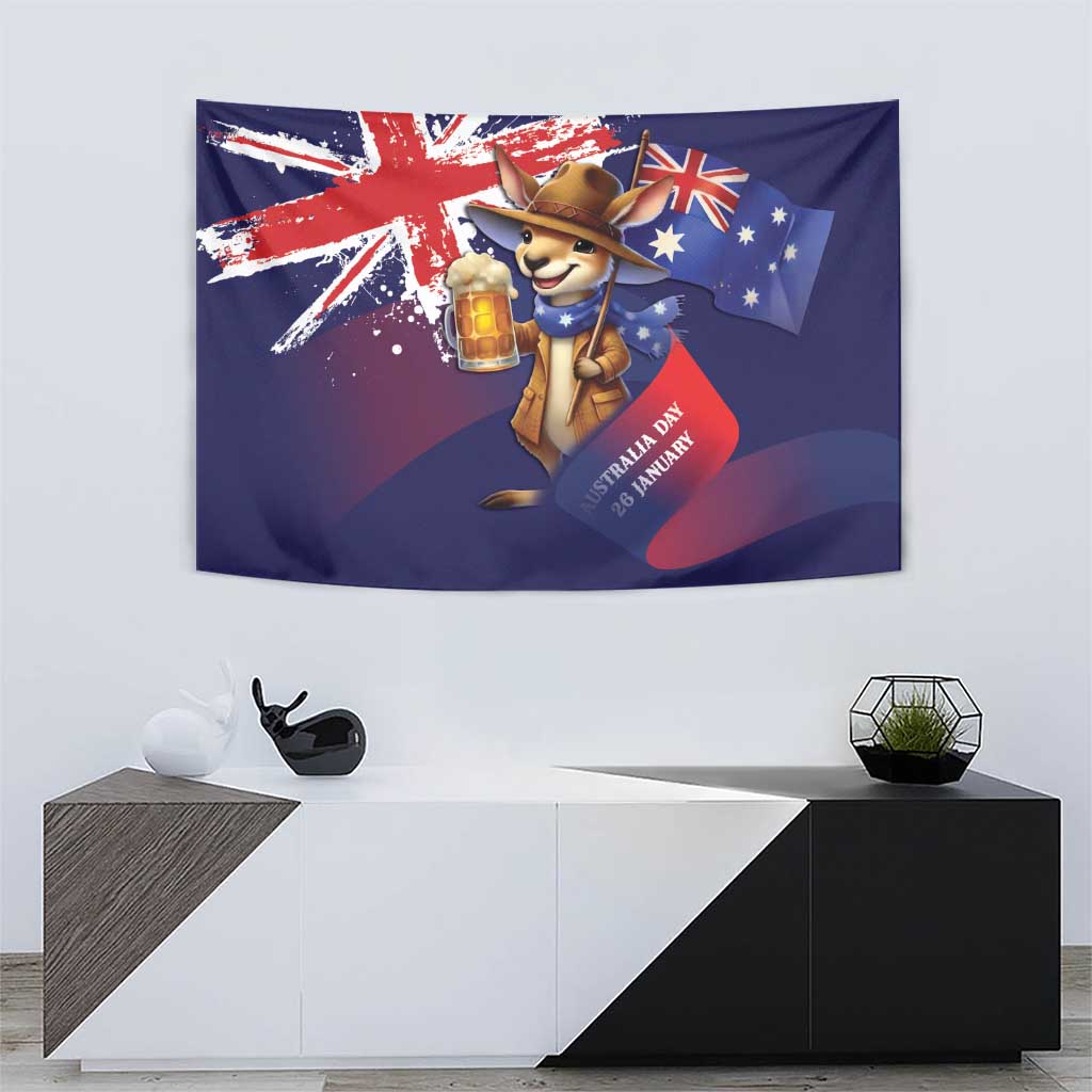 Australia Day Kangaroo Flag Tapestry Aussie Aussie Aussie Oi Oi Oi - Aussie Hoodie