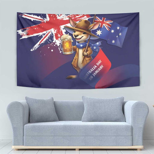 Australia Day Kangaroo Flag Tapestry Aussie Aussie Aussie Oi Oi Oi - Aussie Hoodie