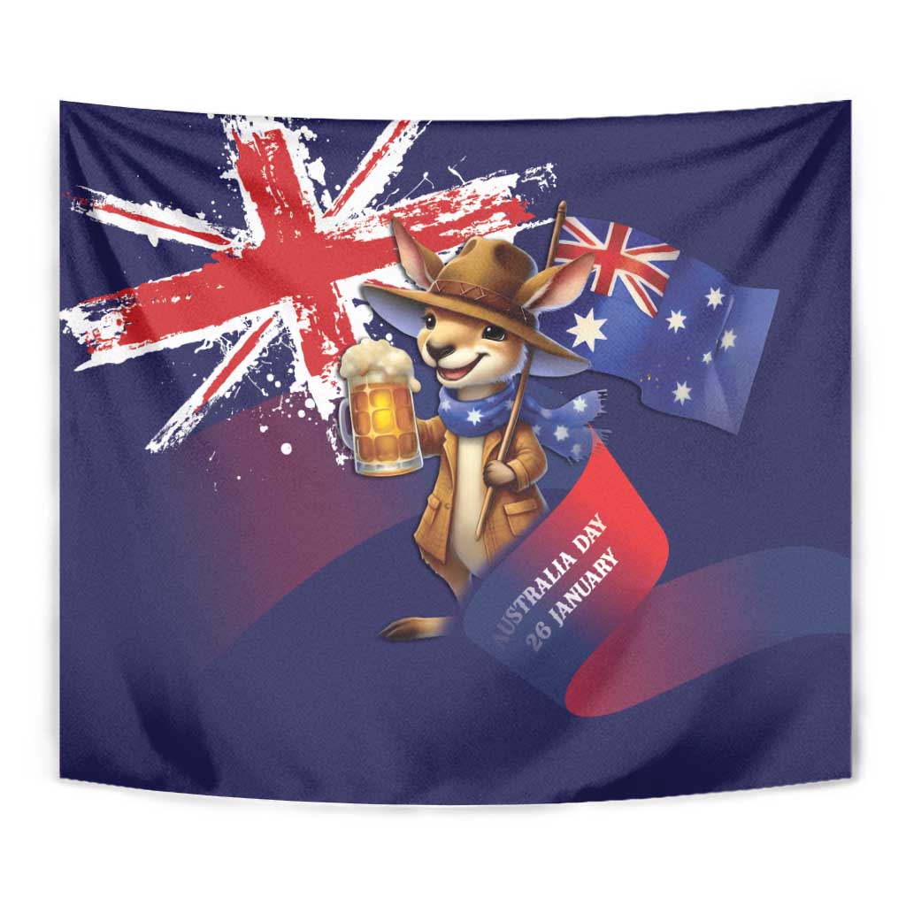 Australia Day Kangaroo Flag Tapestry Aussie Aussie Aussie Oi Oi Oi - Aussie Hoodie