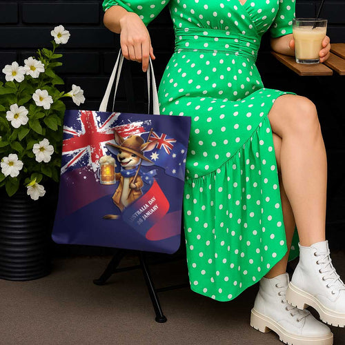 Australia Day Kangaroo Flag Tote Bag Aussie Aussie Aussie Oi Oi Oi - Aussie Hoodie