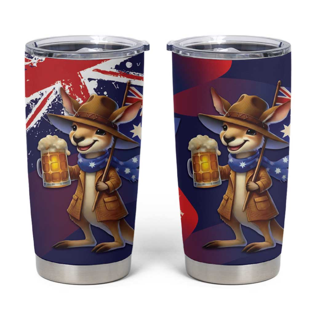 Australia Day Kangaroo Flag Tumbler Cup Aussie Aussie Aussie Oi Oi Oi - Aussie Hoodie
