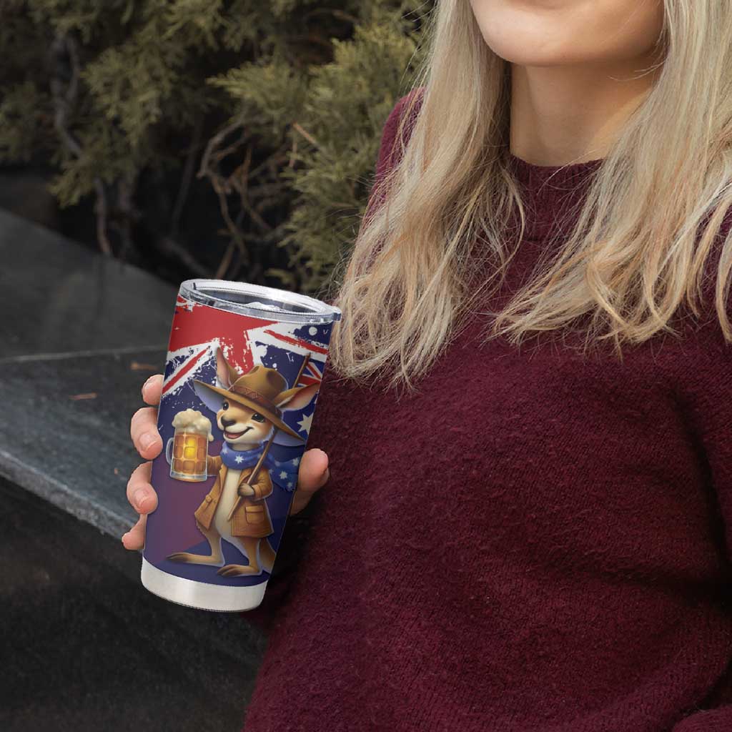 Australia Day Kangaroo Flag Tumbler Cup Aussie Aussie Aussie Oi Oi Oi - Aussie Hoodie