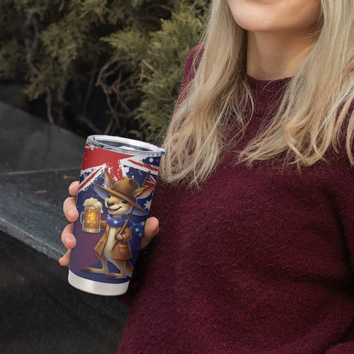 Australia Day Kangaroo Flag Tumbler Cup Aussie Aussie Aussie Oi Oi Oi - Aussie Hoodie