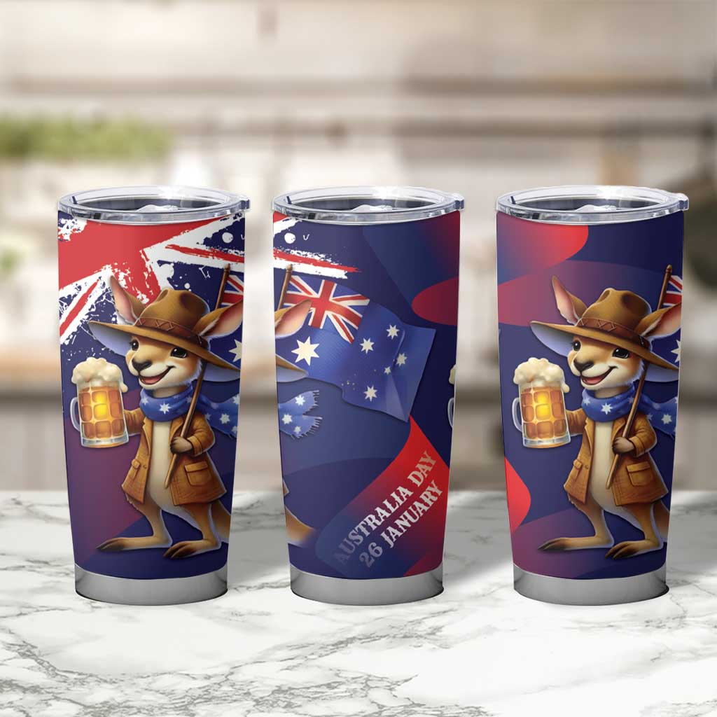 Australia Day Kangaroo Flag Tumbler Cup Aussie Aussie Aussie Oi Oi Oi - Aussie Hoodie