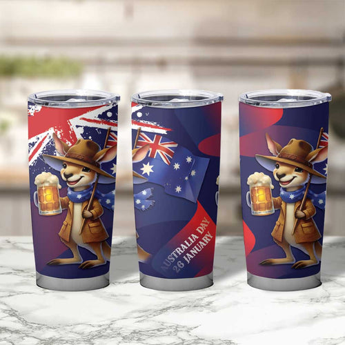 Australia Day Kangaroo Flag Tumbler Cup Aussie Aussie Aussie Oi Oi Oi - Aussie Hoodie