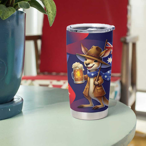 Australia Day Kangaroo Flag Tumbler Cup Aussie Aussie Aussie Oi Oi Oi - Aussie Hoodie