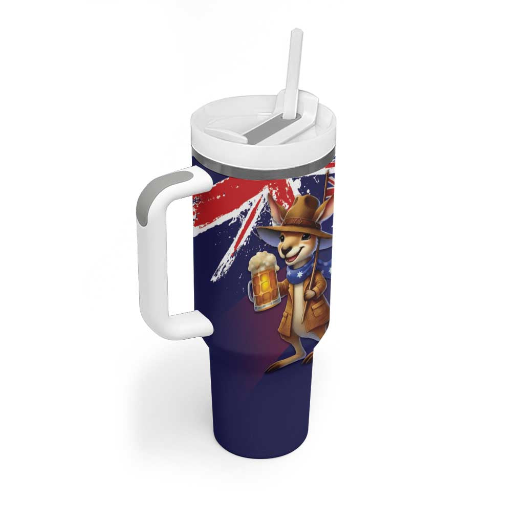 Australia Day Kangaroo Flag Tumbler With Handle Aussie Aussie Aussie Oi Oi Oi - Aussie Hoodie