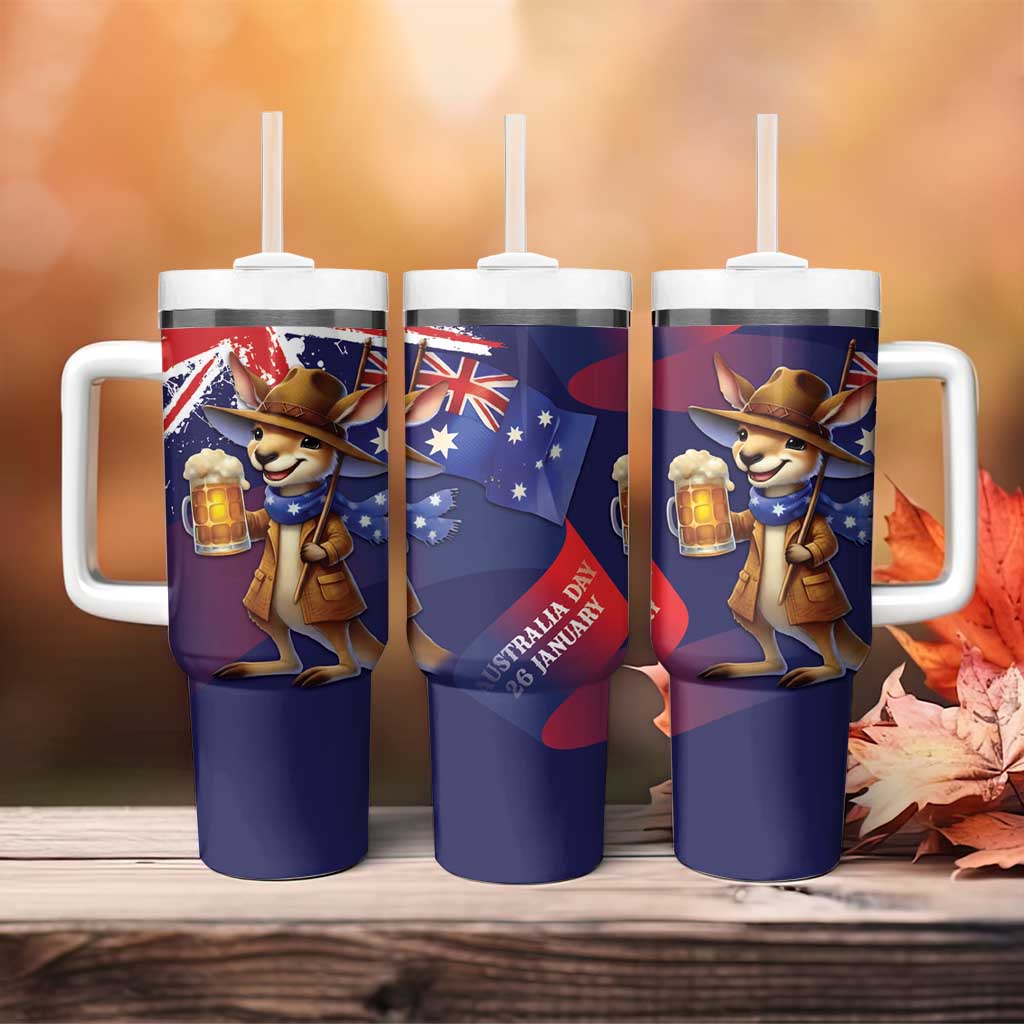 Australia Day Kangaroo Flag Tumbler With Handle Aussie Aussie Aussie Oi Oi Oi - Aussie Hoodie
