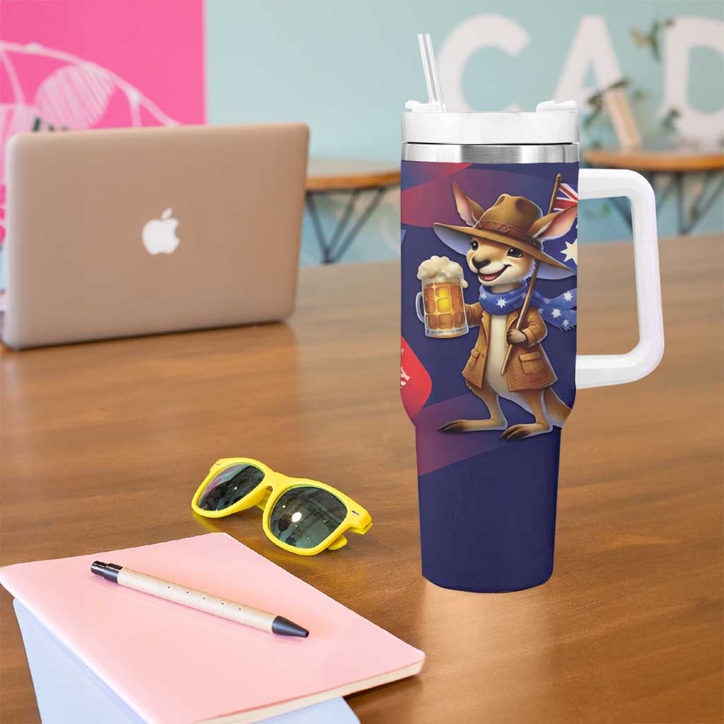 Australia Day Kangaroo Flag Tumbler With Handle Aussie Aussie Aussie Oi Oi Oi - Aussie Hoodie