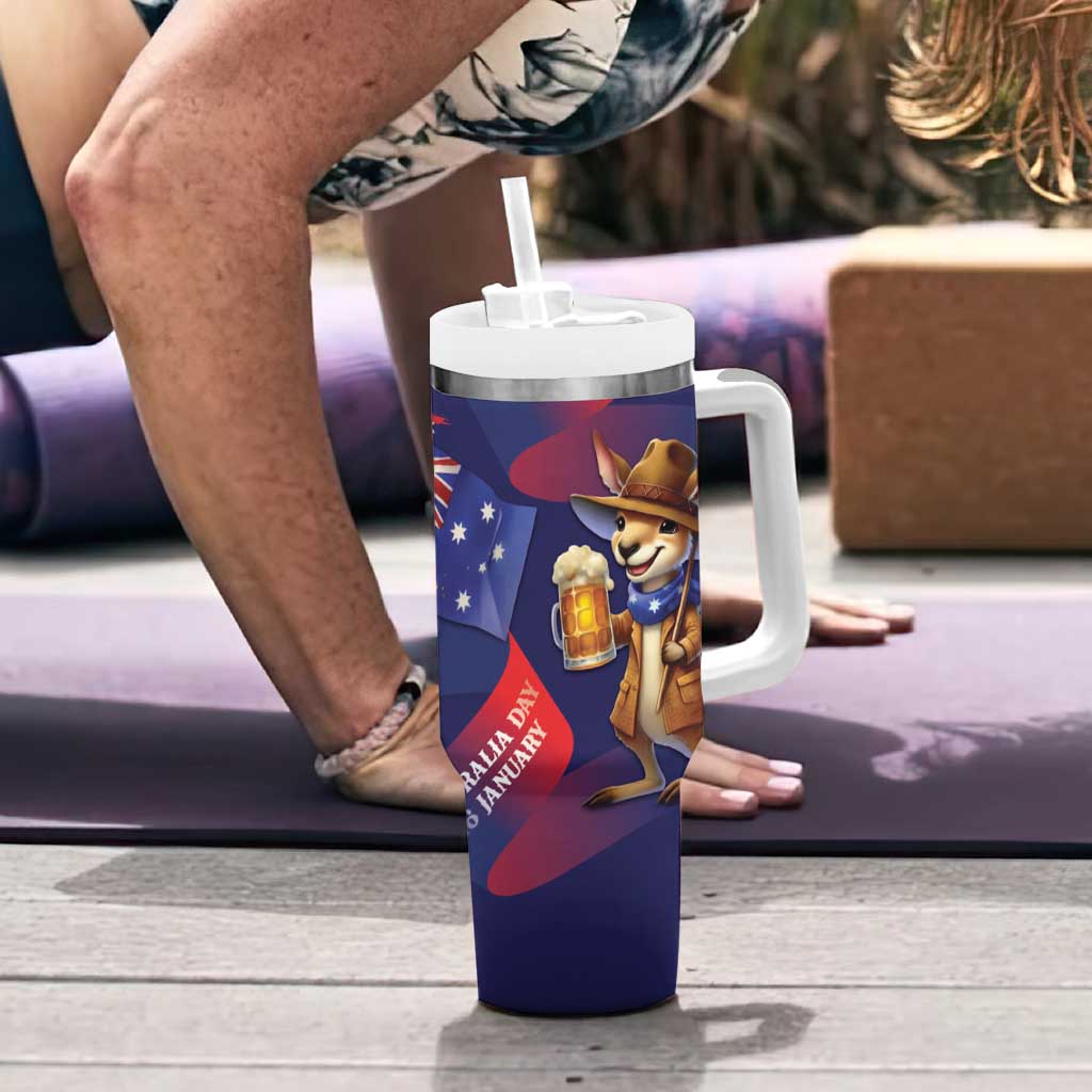 Australia Day Kangaroo Flag Tumbler With Handle Aussie Aussie Aussie Oi Oi Oi - Aussie Hoodie