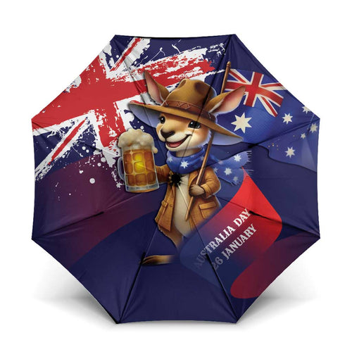Australia Day Kangaroo Flag Umbrella Aussie Aussie Aussie Oi Oi Oi - Aussie Hoodie