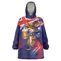 Australia Day Kangaroo Flag Wearable Blanket Hoodie Aussie Aussie Aussie Oi Oi Oi - Aussie Hoodie