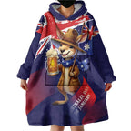 Australia Day Kangaroo Flag Wearable Blanket Hoodie Aussie Aussie Aussie Oi Oi Oi - Aussie Hoodie