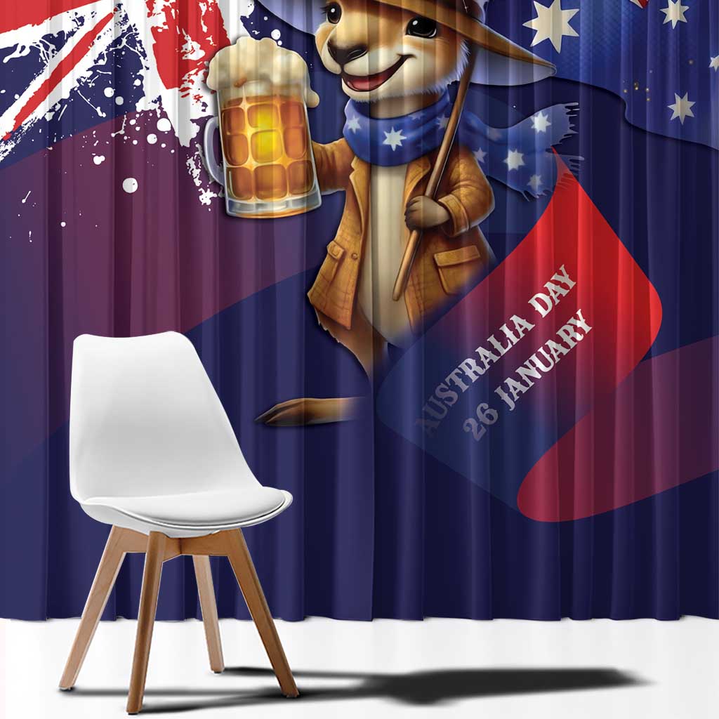 Australia Day Kangaroo Flag Window Curtain Aussie Aussie Aussie Oi Oi Oi - Aussie Hoodie