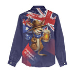 Australia Day Kangaroo Flag Women Casual Shirt Aussie Aussie Aussie Oi Oi Oi - Aussie Hoodie