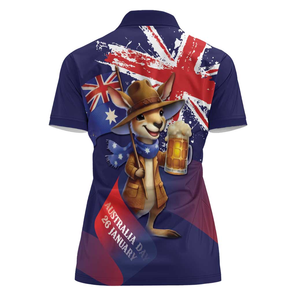 Australia Day Kangaroo Flag Women Polo Shirt Aussie Aussie Aussie Oi Oi Oi - Aussie Hoodie