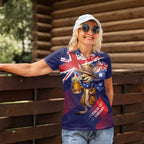 Australia Day Kangaroo Flag Women Polo Shirt Aussie Aussie Aussie Oi Oi Oi - Aussie Hoodie