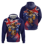 Australia Day Kangaroo Flag Zip Hoodie Aussie Aussie Aussie Oi Oi Oi - Aussie Hoodie
