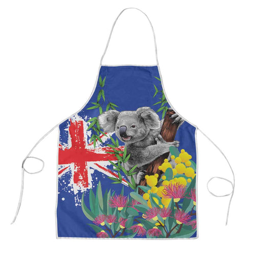 Australia Day Koala Apron Aussie Aussie Aussie Oi Oi Oi Blue Color - Aussie Hoodie