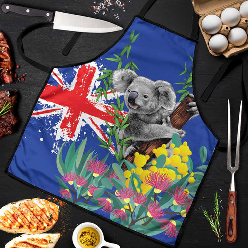 Australia Day Koala Apron Aussie Aussie Aussie Oi Oi Oi Blue Color - Aussie Hoodie