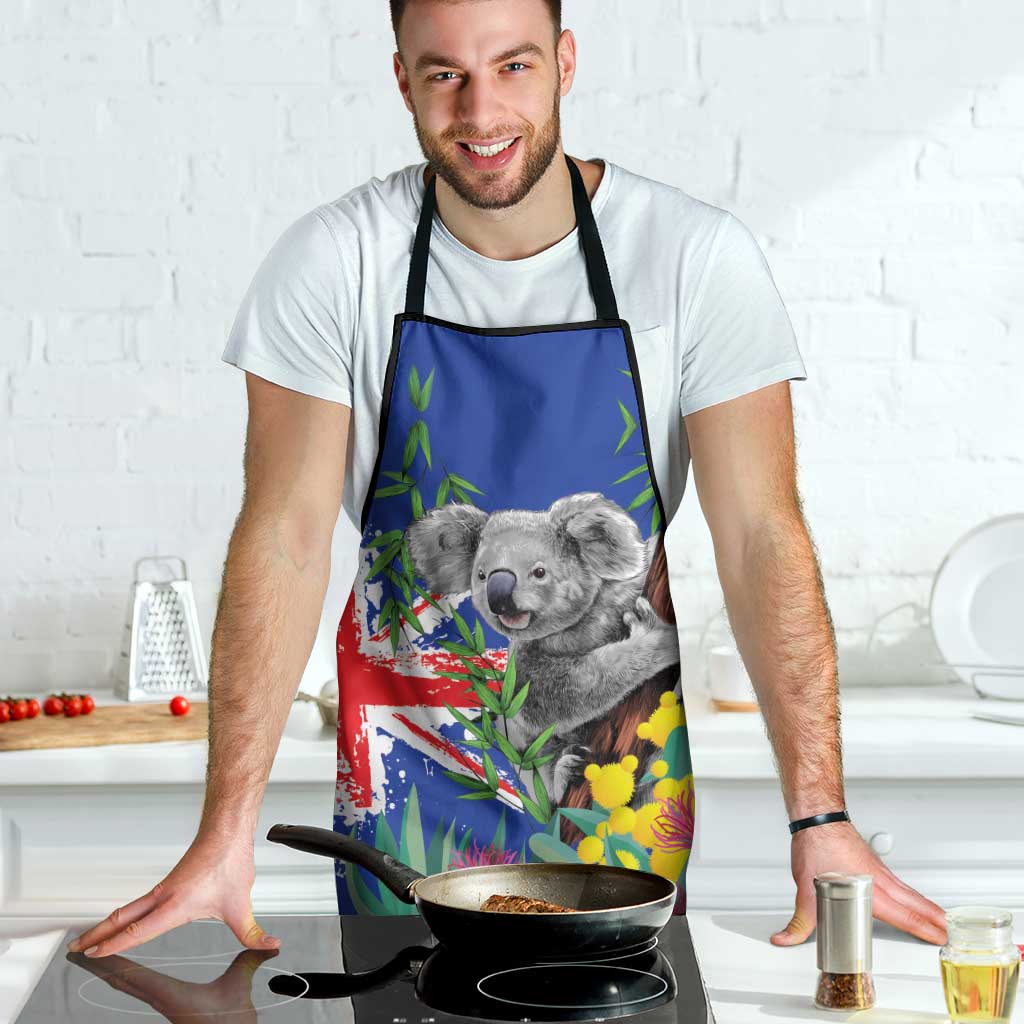 Australia Day Koala Apron Aussie Aussie Aussie Oi Oi Oi Blue Color - Aussie Hoodie
