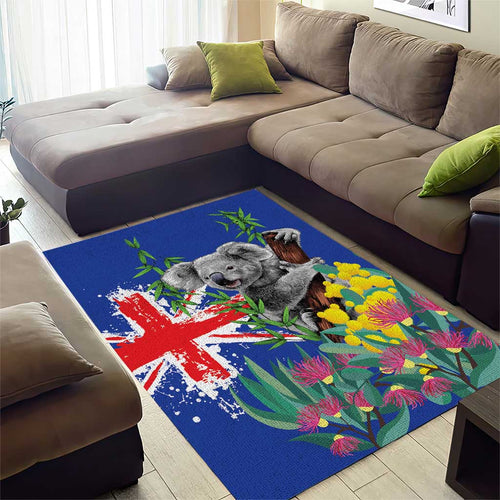 Australia Day Koala Area Rug Aussie Aussie Aussie Oi Oi Oi Blue Color - Aussie Hoodie