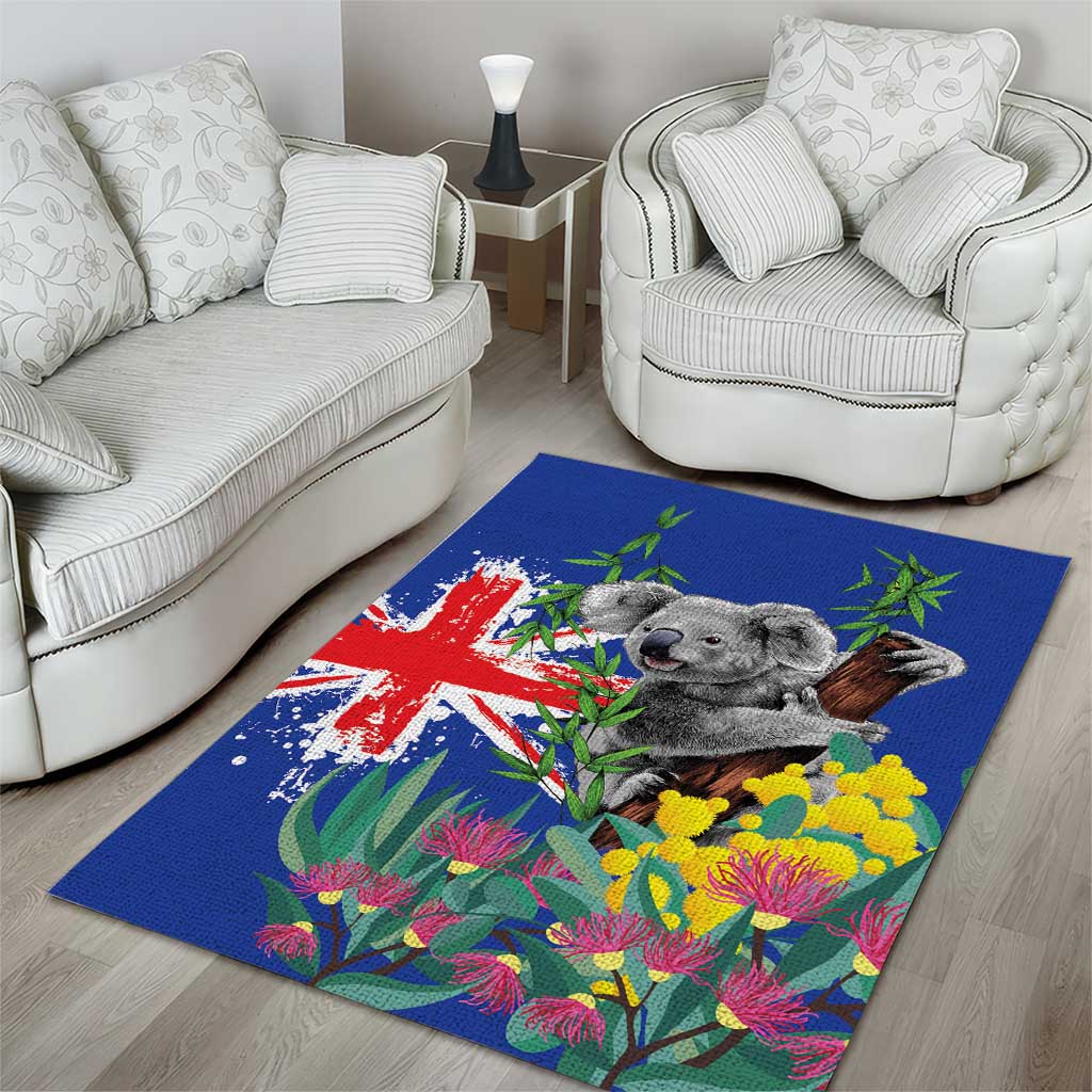Australia Day Koala Area Rug Aussie Aussie Aussie Oi Oi Oi Blue Color - Aussie Hoodie