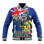 Australia Day Koala Baseball Jacket Aussie Aussie Aussie Oi Oi Oi Blue Color - Aussie Hoodie