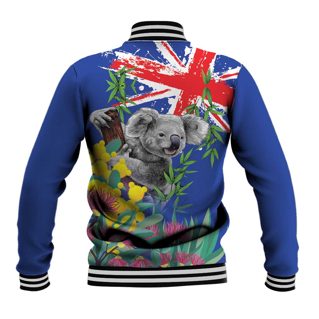 Australia Day Koala Baseball Jacket Aussie Aussie Aussie Oi Oi Oi Blue Color - Aussie Hoodie