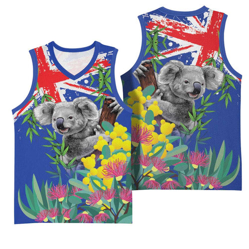 Australia Day Koala Basketball Jersey Aussie Aussie Aussie Oi Oi Oi Blue Color - Aussie Hoodie