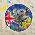Australia Day Koala Beach Blanket Aussie Aussie Aussie Oi Oi Oi Blue Color - Aussie Hoodie