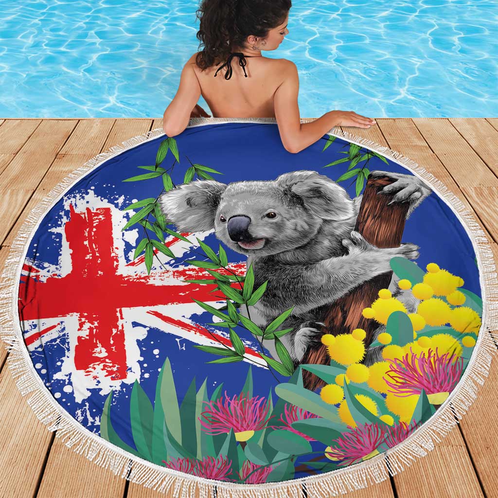 Australia Day Koala Beach Blanket Aussie Aussie Aussie Oi Oi Oi Blue Color - Aussie Hoodie