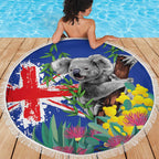 Australia Day Koala Beach Blanket Aussie Aussie Aussie Oi Oi Oi Blue Color - Aussie Hoodie