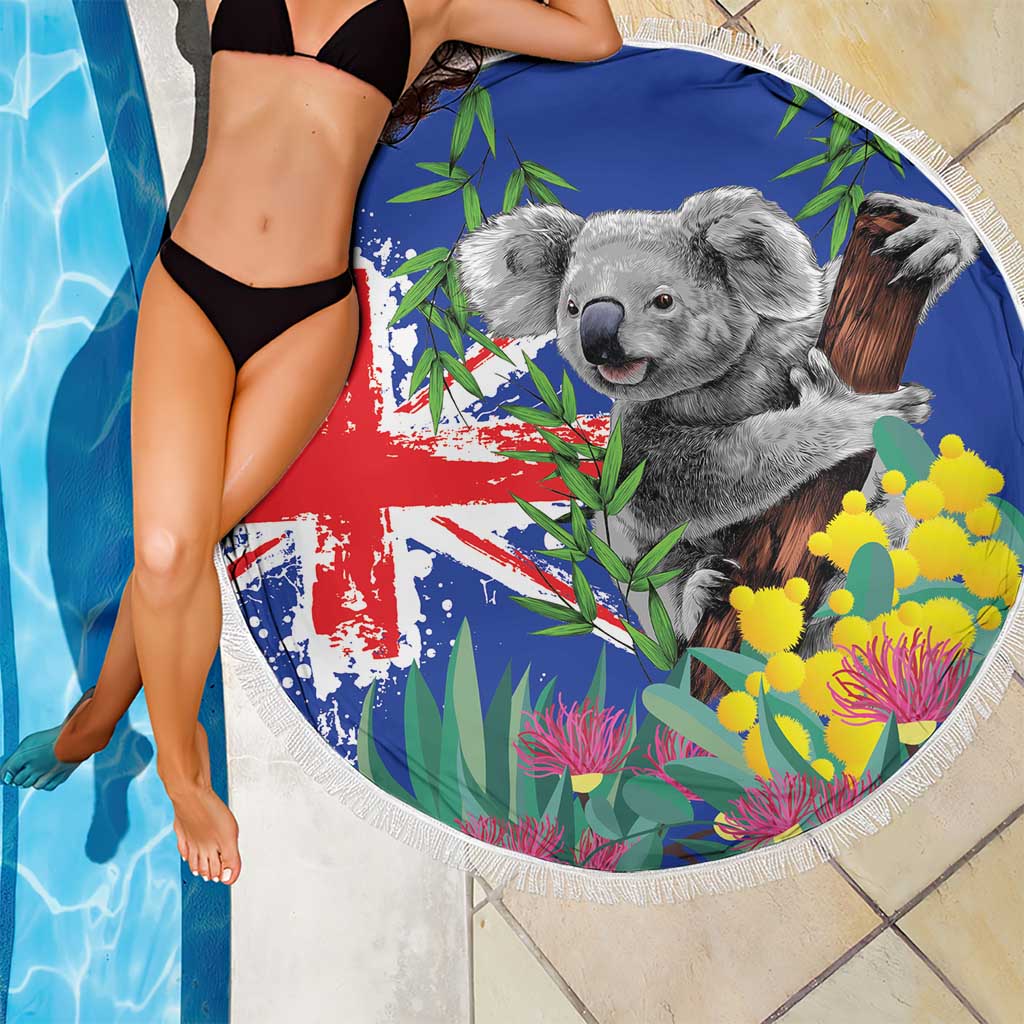 Australia Day Koala Beach Blanket Aussie Aussie Aussie Oi Oi Oi Blue Color - Aussie Hoodie