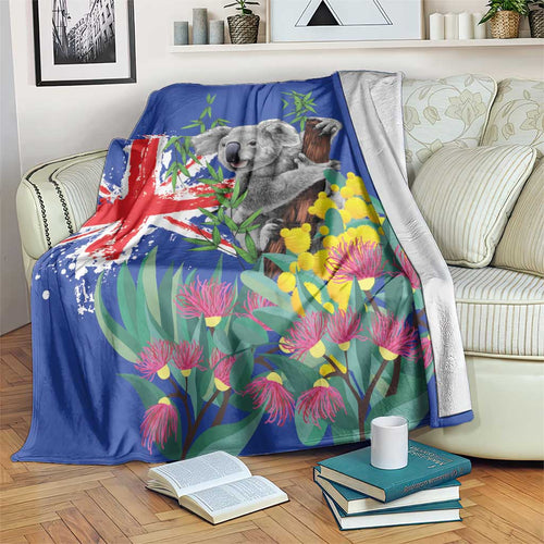 Australia Day Koala Blanket Aussie Aussie Aussie Oi Oi Oi Blue Color - Aussie Hoodie