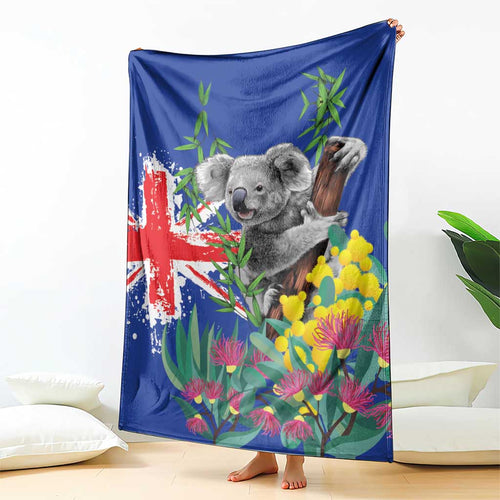Australia Day Koala Blanket Aussie Aussie Aussie Oi Oi Oi Blue Color - Aussie Hoodie